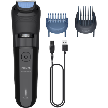 Aparat de tuns barba PHILIPS BT3620/15 cu lame cu autoascutire, 40 de setari de lungime, 2 piepteni ajustabili pentru barba (0,5-20 mm), autonomie 70 min [1]