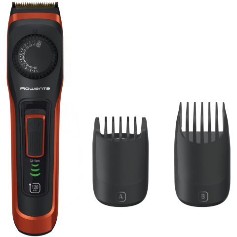 Aparat de tuns barba Rowenta Virtuo Style TN3800F4, 6500 rpm, autonomie 120 min, pieptene ajustabil, indicator LED baterie, tehnologie autoascutire, Gri/Portocaliu [1]