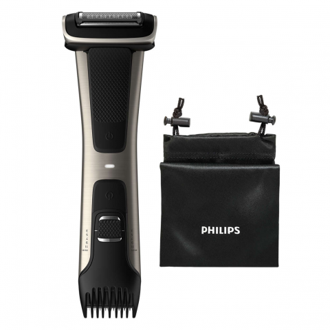Aparate All in One - Aparat de tuns corporal Philips BG7025/15, 2 capete, 5 trepte, 3-11mm, rezistent la apa, Negru