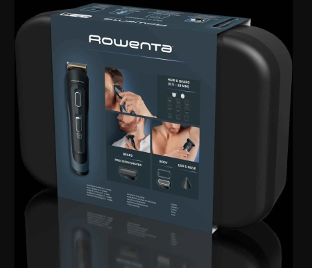 Aparate de Tuns si Ras - Aparat de tuns parul si barba Rowenta Selectium 17 in 1 TN9464E0, autonomie 120 min, 9 piepteni, accesoriu ras barba si parul corporal, lama de precizie pentru barba, accesoriu nas&urechi, husa, wet&d