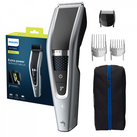 Aparate de Tuns si Ras - Aparat de tuns PHILIPS HC5630/15, 0.5-28 mm, 28 trepte, Litiu Ion, Lavabil, Argintiu