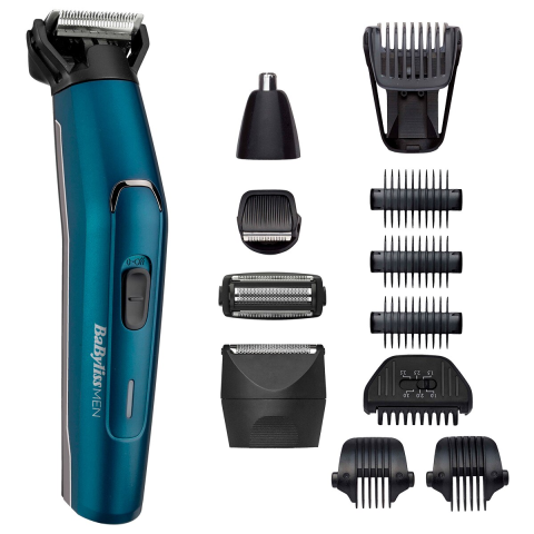 APARATE DE TUNS SI RAS - Aparat de tuns si ras BaByliss MT890E Japanese Steel 12in1 Multi Trimmer, 12 Accesorii, 5 capete, Albastru