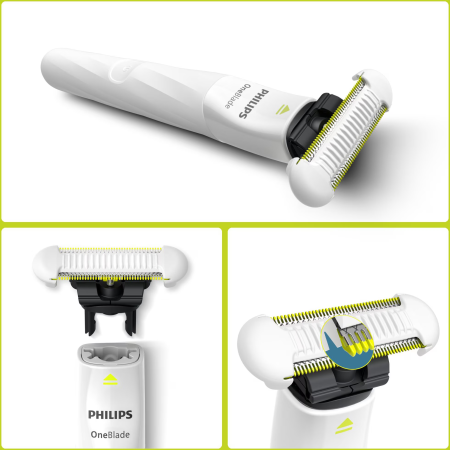 Aparat electric de ras si tuns PHILIPS OneBlade Intimate QP1924/30, special conceput pentru zonele intime, o lama SkinProtect aditionala, unisex [1]