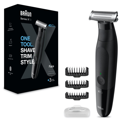 ACCESORII - Aparat hibrid de barbierit si tuns barba Braun Series X XT3100 Wet&Dry, 3 piepteni, Negru