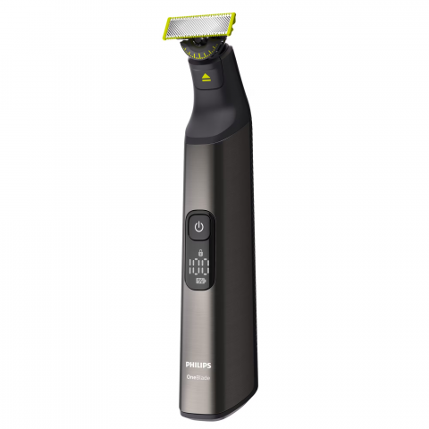 Aparat hibrid de barbierit, tuns barba si parul corporal PHILIPS OneBlade Pro QP6551/30, pieptene cu 14 lungimi, lama inovatoare 360 cu 2 taisuri, afisaj digital LED, pieptene corp, reincarcabil, auto [2]
