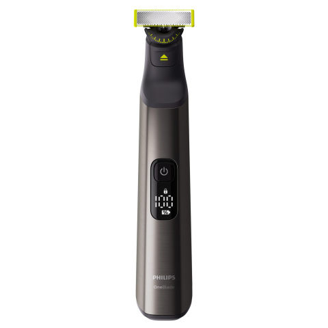 Aparat hibrid de barbierit, tuns barba si parul corporal PHILIPS OneBlade Pro QP6551/30, pieptene cu 14 lungimi, lama inovatoare 360 cu 2 taisuri, afisaj digital LED, pieptene corp, reincarcabil, auto [1]
