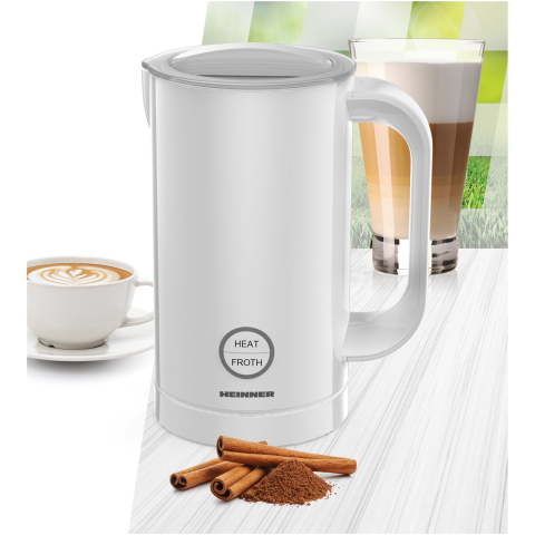 Aparat pentru spumat laptele Heinner HMFR-450WH, 450w, capacitate spumare 100ml, 4 functii, capacitate incalzire 200ml, led, inel spumare magnetic, Alb [1]