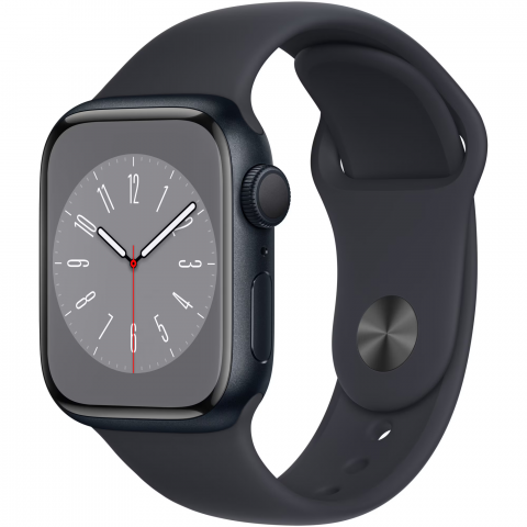 Telefoane Mobile si Smartwatch - Apple Watch 8, GPS, Carcasa Midnight Aluminium 41mm, Midnight Sport Band (RESIGILAT)
