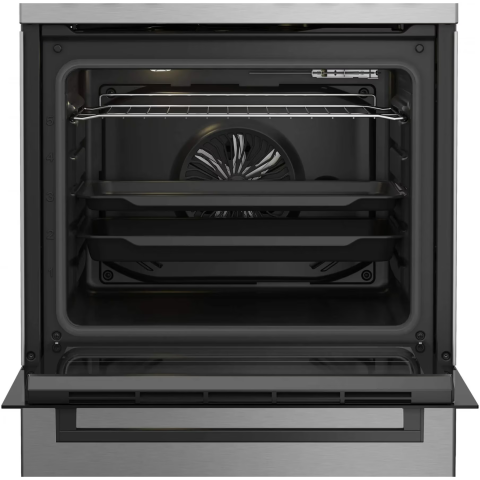 Aragaz Beko FBSE62120XD, Mixt, 4 arzatoare, Aprindere electrica, Gatire asistata cu ventilatie, Grill, 60 cm, Inox [2]