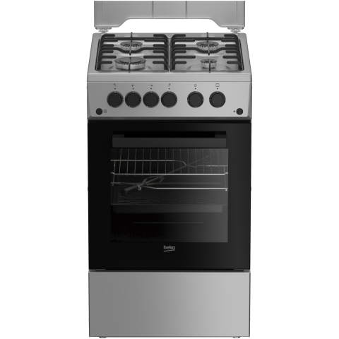 ARAGAZURI SI CUPTOARE ELECTRICE - Aragaz Beko FSGT52110DXON, Gaz, 4 arzatoare, Aprindere electrica plita/cuptor, 50 cm, Inox