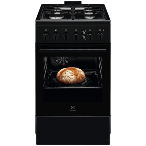 ARAGAZURI SI CUPTOARE ELECTRICE - Aragaz Electrolux LKG504022K, Gaz, 4 arzatoare, Aprindere integrata plita si cuptor, Siguranta plita si cuptor, Autocuratare catalitica, Grill electric, 50 cm, Negru