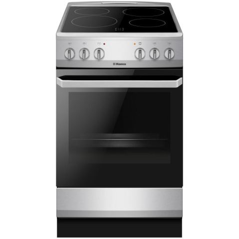 ARAGAZURI SI CUPTOARE ELECTRICE - Aragaz Hansa FCCS56069, Vitroceramic, Electric, 4 zone de gatit, 62l, Heat Control, EasyClean, Supergrill, SteamCleaning, Clasa A, Inox