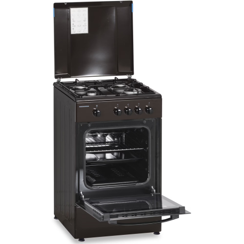 Aragaz Heinner HFSC-SME50BRW, Gaz, 4 arzatoare, Dispozitiv siguranta plita si cuptor, 50 cm, Maro [3]