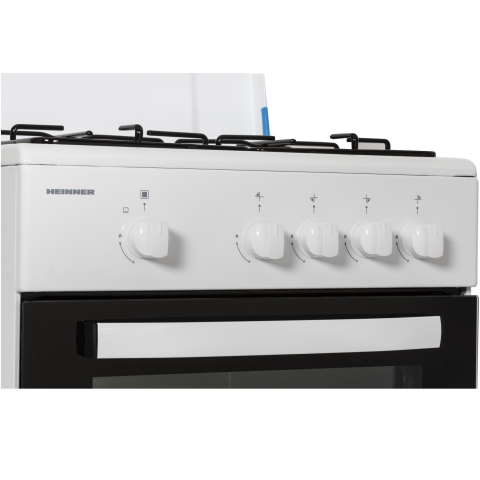 Aragaz Heinner HFSC-SME50WH, Gaz, 4 arzatoare, Dispozitiv siguranta plita si cuptor, 50 cm, Alb [3]