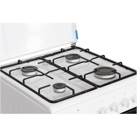 Aragaz Heinner HFSC-SME50WH, Gaz, 4 arzatoare, Dispozitiv siguranta plita si cuptor, 50 cm, Alb [2]