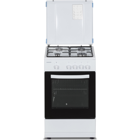 ARAGAZURI SI CUPTOARE ELECTRICE - Aragaz Heinner HFSC-SME50WH, Gaz, 4 arzatoare, Dispozitiv siguranta plita si cuptor, 50 cm, Alb
