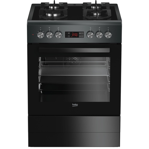 ARAGAZURI SI CUPTOARE ELECTRICE - Aragaz mixt Beko FSM65330DAS, 4 Arzatoare pe Gaz, Cuptor electric, 72 l, Aprindere electrica, 60 cm, Antracit