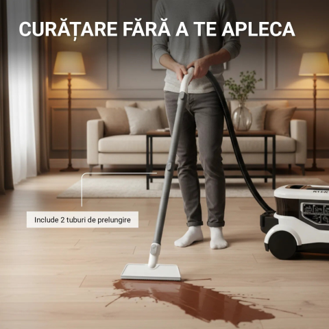 Aspirator cu Spalare Injectie-Extractie RYER PRO 5 IN 1, Putere 17.000Pa, 800W, Curatator de Pete, Potrivit Pentru: Covoare, Saltele, Tapiterii, Textile, Ferestre, Podele, Rezervor Apa Curata si Deter [3]