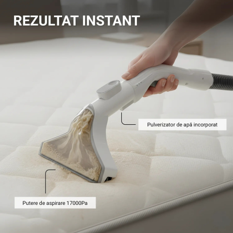 Aspirator cu Spalare Injectie-Extractie RYER PRO 5 IN 1, Putere 17.000Pa, 800W, Curatator de Pete, Potrivit Pentru: Covoare, Saltele, Tapiterii, Textile, Ferestre, Podele, Rezervor Apa Curata si Deter [2]