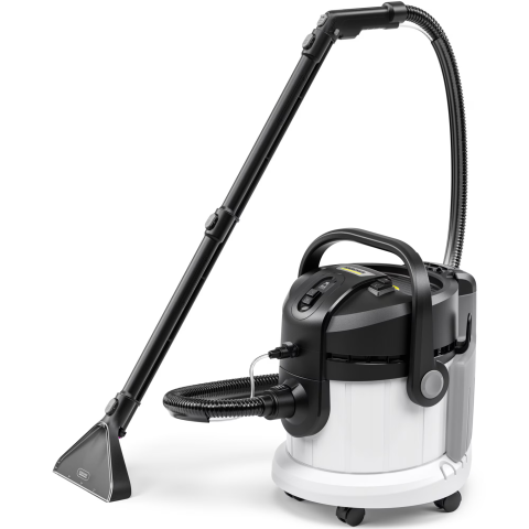 Aspirator cu spalare prin injectie-extractie Karcher SE 4, 1000 W, rezervor apa curata/murdara 4/4 l, duza injectie-extractie covoare, duze aspirare umeda si uscata, detergent 100 ml, 1.081-150.0, Alb [2]