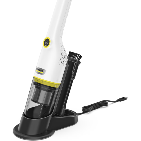 Aspirator de mana Karcher CVH 3 Plus, 70 W, recipient 150 ml, 7.2 V, filtru HEPA, duza de curatare 2 in 1, statie de incarcare, 2 trepte de putere, 1.198-350.0, Alb/Negru [2]