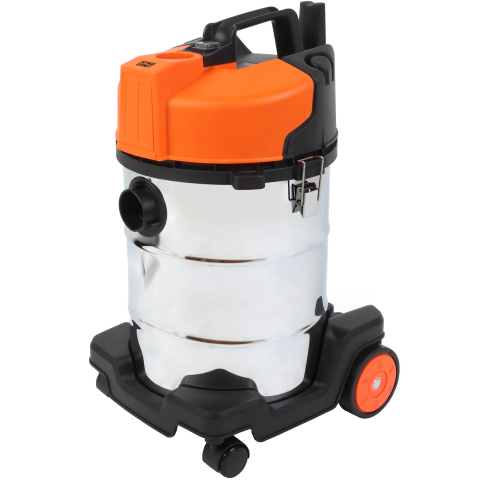 ELECTROCASNICE - RESIGILATE - Aspirator multifunctional Star-Light WTY-3012SS, 1200W, aspirare umeda si uscata, rezervor 30L, filtru HEPA, functie de suflare, inox/portocaliu