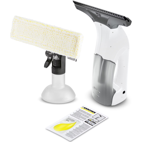ELECTROCASNICE - RESIGILATE - Aspirator pentru geamuri Karcher WV 1 Plus, autonomie 25 min, randament max. 70 m², rezervor 100 ml, recipient pulverizator cu laveta din microfibra, detergent concentrat 20 ml, incarcator, 1.633-608.