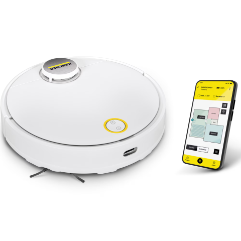 Aspirator robot cu functie de mop Karcher RCV 3, 33 W, navigatie LiDar, 3200 mAh, autonomie 120 min, 2500 Pa, senzor de cadere, recipient murdarie 500 ml, recipient apa 170 ml, 1.269-620.0, Alb [5]