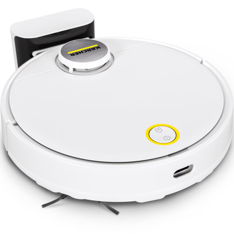 ELECTROCASNICE - RESIGILATE - Aspirator robot cu functie de mop Karcher RCV 3, 33 W, navigatie LiDar, 3200 mAh, autonomie 120 min, 2500 Pa, senzor de cadere, recipient murdarie 500 ml, recipient apa 170 ml, 1.269-620.0, Alb