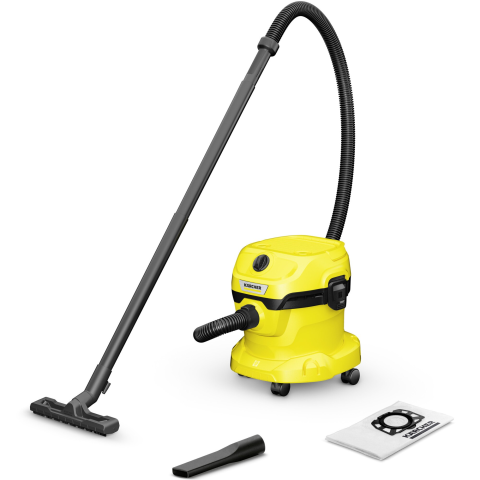 ARTICOLE DIVERSE - Aspirator umed-uscat Karcher WD 2 Plus V-12/4/18, 1000 W, recipient 12 l, furtun 1,8 m, functie de suflare, sac de filtrare, 1.628-000.0, Galben/Negru
