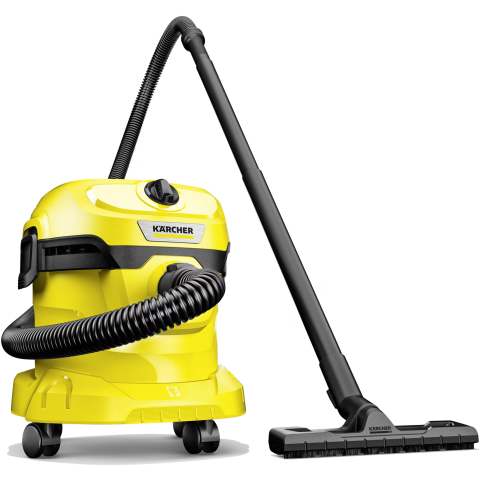 ELECTROCASNICE - RESIGILATE - Aspirator umed-uscat Karcher WD 2 Plus V-12/4/18, 1000 W, recipient 12 l, furtun 1,8 m, functie de suflare, sac de filtrare, 1.628-000.0, Galben/Negru