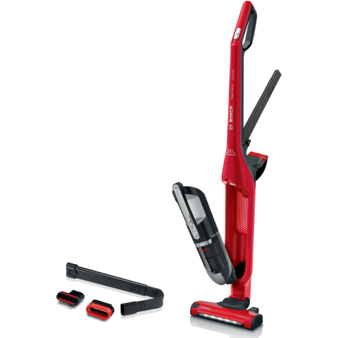 ELECTROCASNICE - RESIGILATE - Aspirator vertical 2 in 1 Bosch Flexxo Gen 2 BBH3ZOO28, 25.2V, autonomie 55 min, sistem Robust Air, perie ALLFloor cu Led, consum anual de energie 9.31Kwh/an, rosu