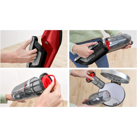 Aspirator vertical 2 in 1 Bosch Flexxo Gen 2 BBH3ZOO28, 25.2V, autonomie 55 min, sistem Robust Air, perie ALLFloor cu Led, consum anual de energie 9.31Kwh/an, rosu [3]