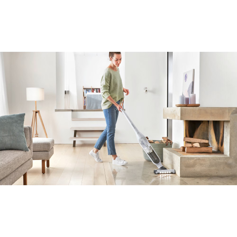 Aspirator vertical 2 in 1 cu acumulator Bosch BCH3P2301, Flexxo Gen2 23Vmax, 0.4 l, 2 trepte de putere, 10.62 Kwh/an, Perie AllFloor Power cu LED-uri, Autonomie 50 minute, Alb [1]