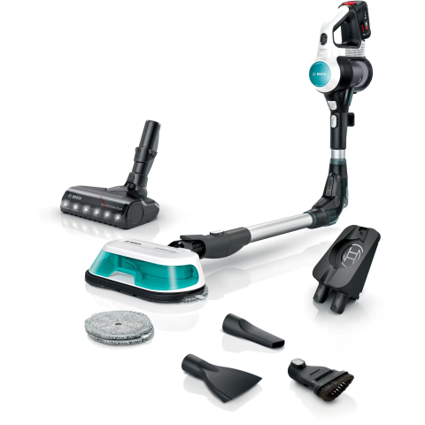 ELECTROCASNICE - RESIGILATE - Aspirator vertical Bosch Unlimited 7 ProHygienic Aqua BCS71HYG1, baterie 3 Ah, 3 trepte de putere; Perie AllFloor DynamicPower cu LED-uri, 2in1 DynamicAqua Mop, rezervor apa pentru stergere pana la 50