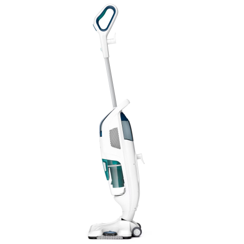 Aspirator vertical cu abur Rowenta Clean & Steam Revolution Green RY7777WH, 1500W, cablu 7.5m, accesoriu covoare, filtru anticalcar, 20 pastile cu uleiuri esentiale, Alb/Verde [2]