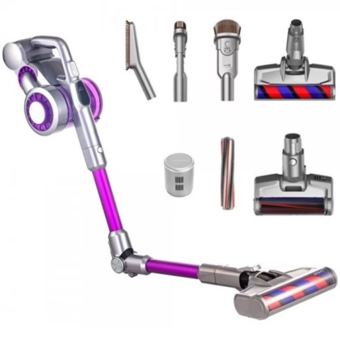 Aspirator vertical Jimmy JV85 PRO, putere 550W, autonomie 70 de minute, 0.6L, acumulator interschimbabil, tub flexibil pentru aspirarea cu usurinta a zonelor joase, display LED, violet/argintiu [1]