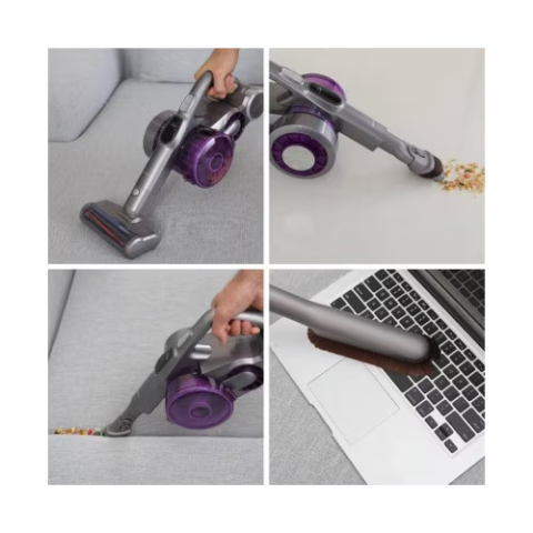 Aspirator vertical Jimmy JV85 PRO, putere 550W, autonomie 70 de minute, 0.6L, acumulator interschimbabil, tub flexibil pentru aspirarea cu usurinta a zonelor joase, display LED, violet/argintiu [3]