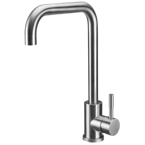 SANITARE - RESIGILATE - Baterie bucatarie Evosanitary 5001, tip C, monocomanda, racorduri, cartus ceramic, inox