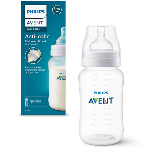Biberon anti-colici Philips Avent SCY106/01, 330ml, Tetina cu debit 3, +3 luni, fara BPA, usor de curatat [3]