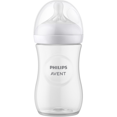 SANATATE SI WELLNESS - Biberon Philips Avent Natural Response SCY903/01, 260 ml, tetina care functioneaza ca sanul mamei, cu debit 3, tetina fara scurgeri, +1 luni, fara BPA, usor de curatat