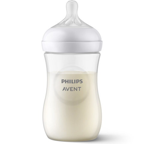 Biberon Philips Avent Natural Response SCY903/01, 260 ml, tetina care functioneaza ca sanul mamei, cu debit 3, tetina fara scurgeri, +1 luni, fara BPA, usor de curatat [3]