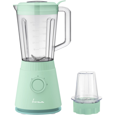ELECTROCASNICE - RESIGILATE - Blender de masa Fram FBL-R600GBL, 600W, rasnita inclusa, capacitate cana: 1.5L, 2 viteze + pulse, lame inox, sistem siguranta, protectie supraincalzire, turcoaz