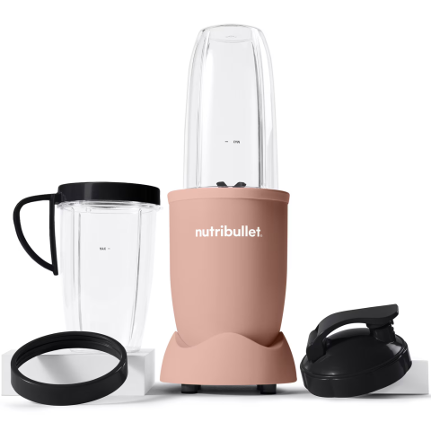 Blender Nutribullet Pro Mineral NB907MACL, 900 W, 1 viteza, 5 accesorii, cupe de 710 ml si 946 ml, capac To-Go, roz [1]
