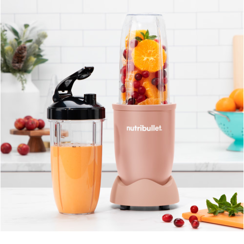 Blender Nutribullet Pro Mineral NB907MACL, 900 W, 1 viteza, 5 accesorii, cupe de 710 ml si 946 ml, capac To-Go, roz [3]