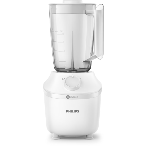 Blender Philips Seria 3000 HR2041/00, 450 W, 1l, 1 viteza + buton Pulse, sistem ProBlend, 1 viteza + buton Pulse, recipient plastic, picioare antivibratie, alb [1]