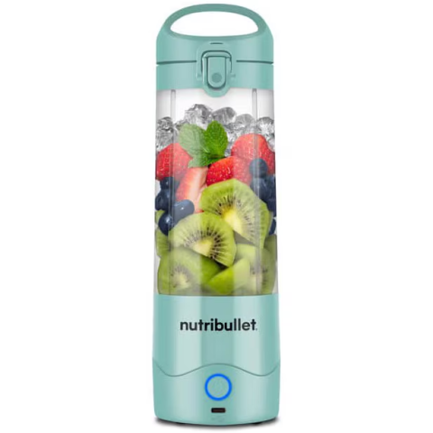 ELECTROCASNICE - RESIGILATE - Blender portabil Nutribullet NBP003LBL, cupa 475 ml, USB-C, albastru deschis