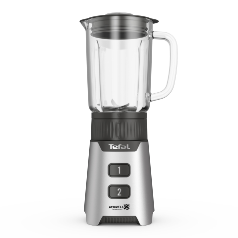 Blender Tefal Minimix BL16GE30, 400W, 2 trepte de viteza, recipient din sticla termorezistent 0.7 L, recipient portabil 0.6 L, lame detasabile Powelix, argintiu [3]