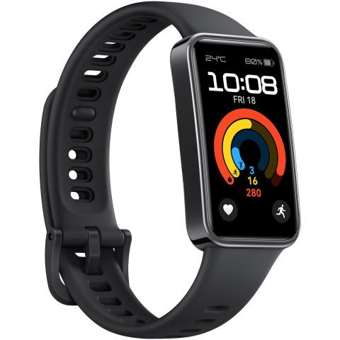 Bratara fitness Huawei Band 9, Starry Black Body with Starry Black Fluoroelastomer Strap [3]
