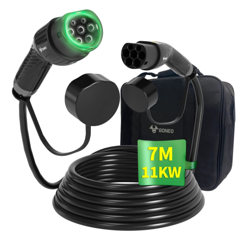 ACCESORII AUTO/MOTO - Cablu incarcare masini electrice 11kW 7m 16 A Type2 cu geanta portabila, GONEO tip 2 de, pentru EV, Vehicul nou Enegry, 11KV-7M negru